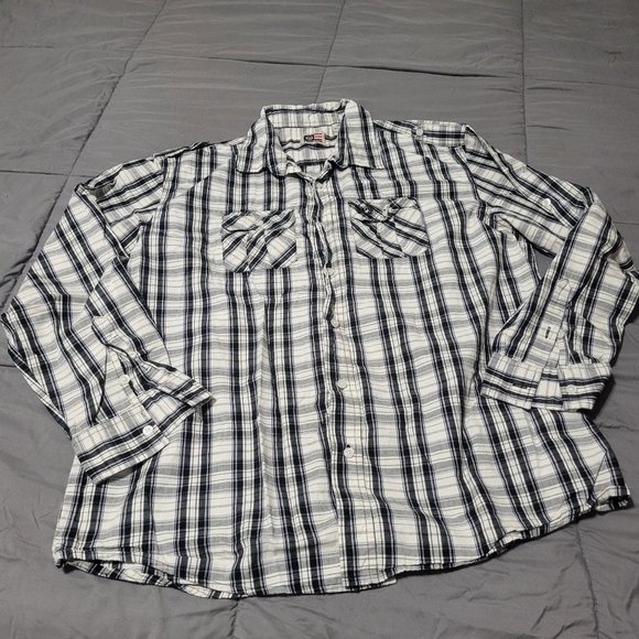 Phat Farm Vintage Men's Button Up Short Sleeve Shirt, Black, Size 2X - Picture 1 of 7